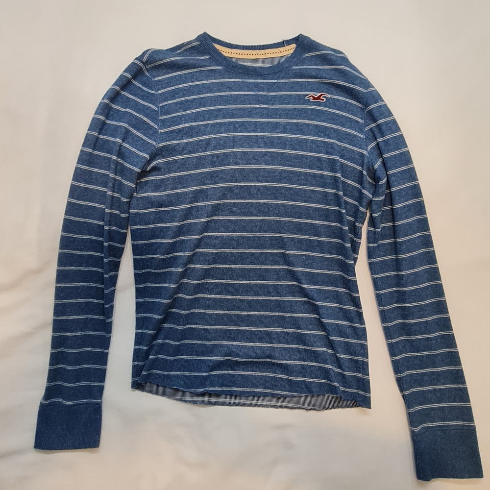 Hollister Blue Striped Long Sleeve Sweater